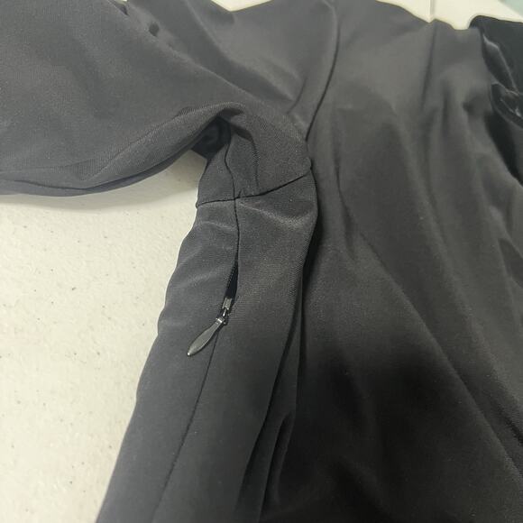 Lauren Ralph Lauren Cocktail Sheath Dress Women 16W Black Velvet Lapel Stretch - Picture 9 of 13